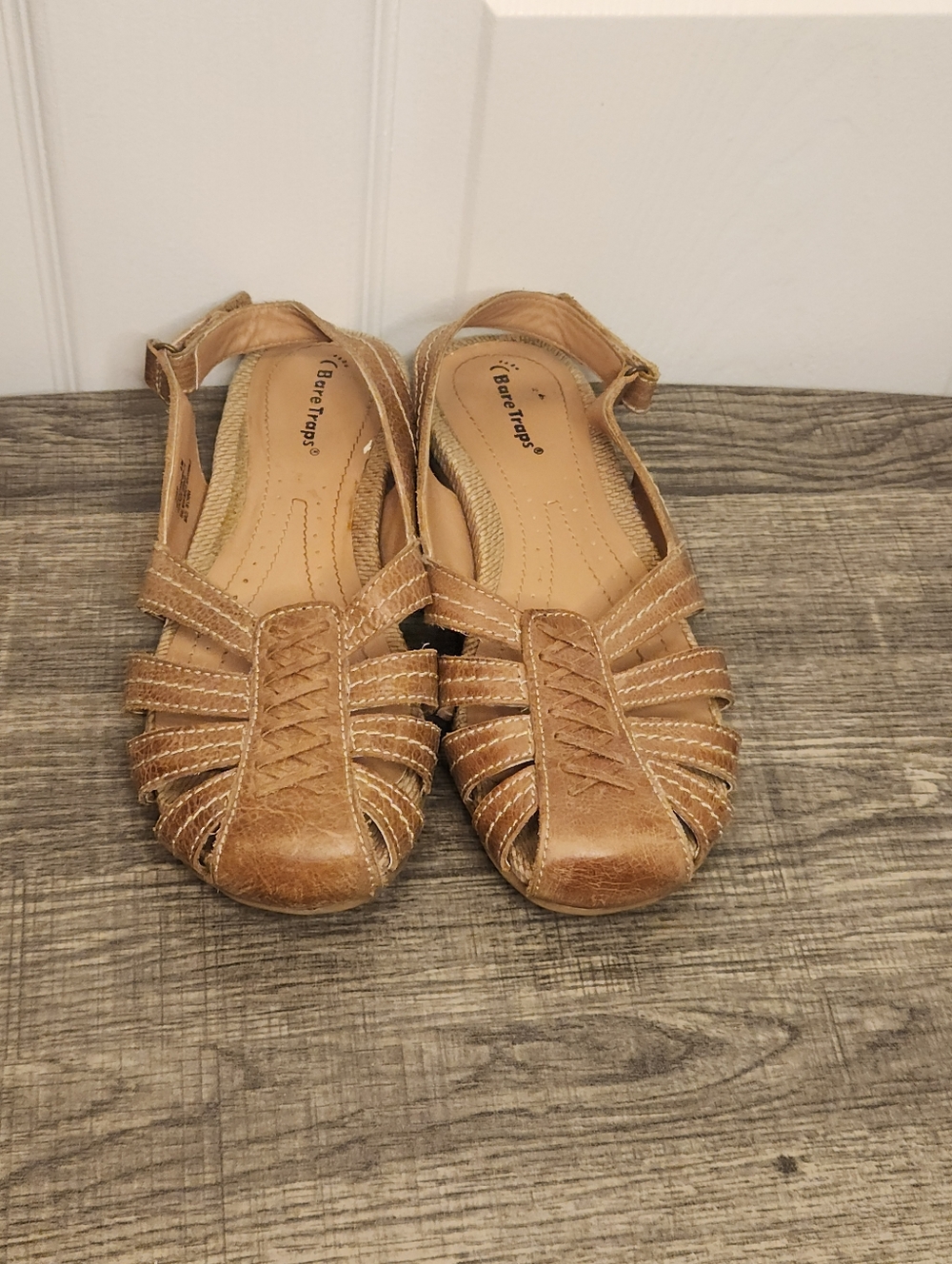 Bare Traps Tan Leather Slingback Flats Size 8.5